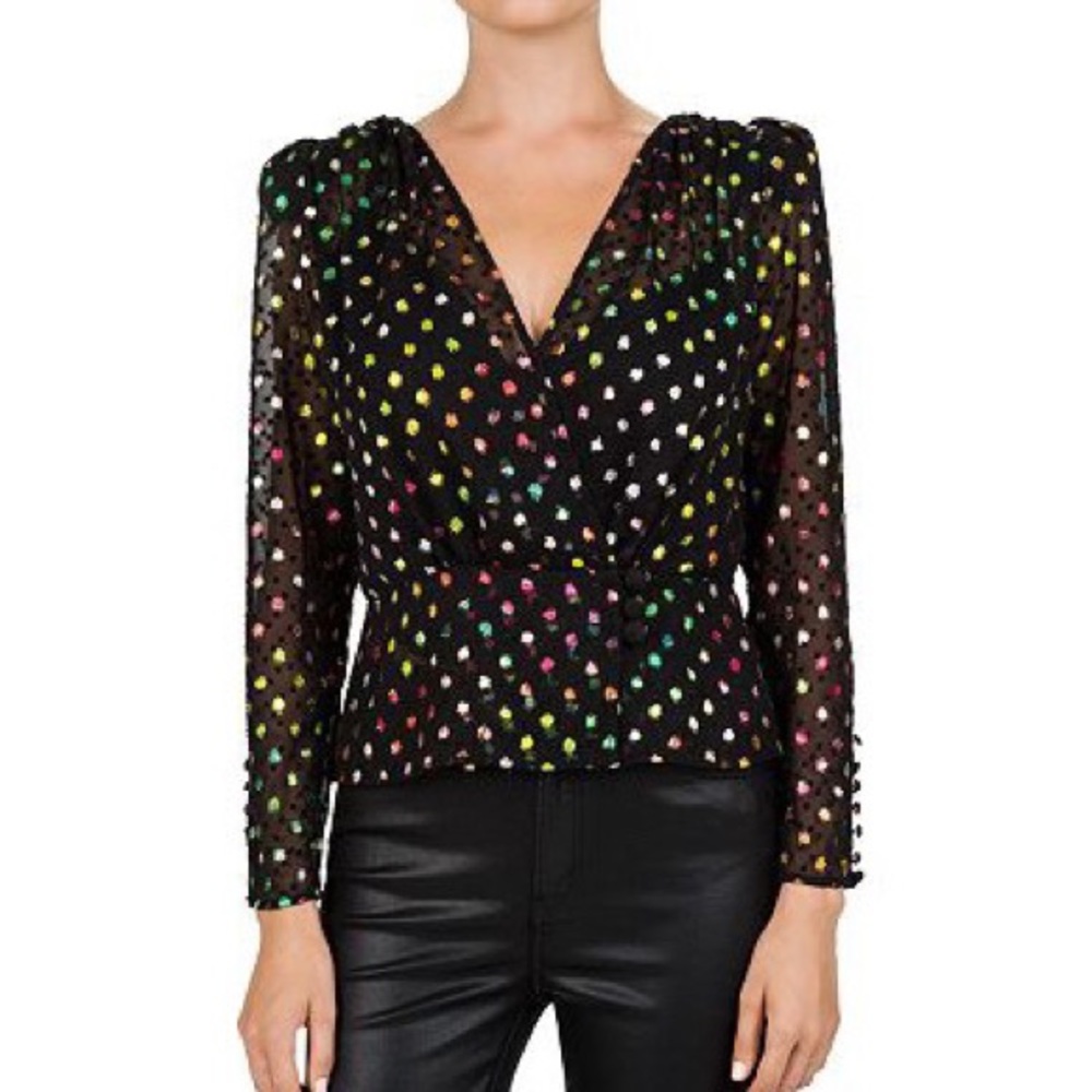 The Kooples Multicolor Metallic Blouse Sz 1
